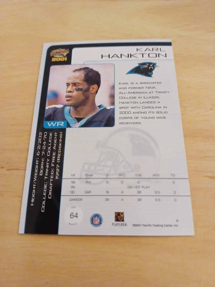 2001 Pacific Hobby LTD #64 Karl Hankton #rd /99 Carolina $$$ - Image 2 of 2