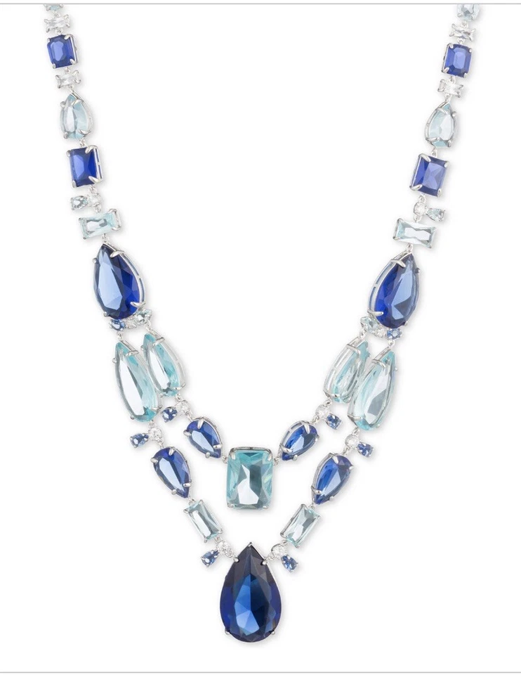 "Collar llamativo Carolee tono plata 16"" $175 X213b"