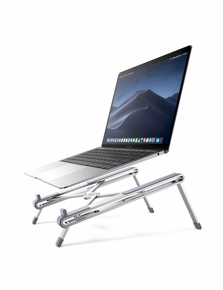 Foldable Aluminum 8" to 15" Laptop Stand Adjustable Table Portable Tray iPad - Image 2 of 4
