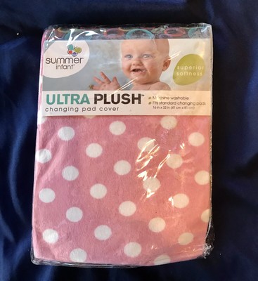 Summer Infant Ultra Plush Changing Pad Cover Pink White Polka Dots CB