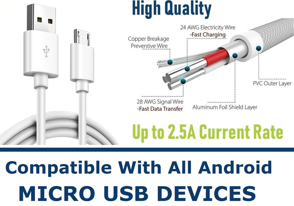 Cargador de Pared 10W + Cable Micro USB para Amazon Kindle Fire HD 10 (7ª Generación) [SS10 Foto 4 de 4