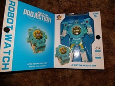 3 In 1 Transformed Robot Projection Watch Kids Toy blue free shipping from USA 