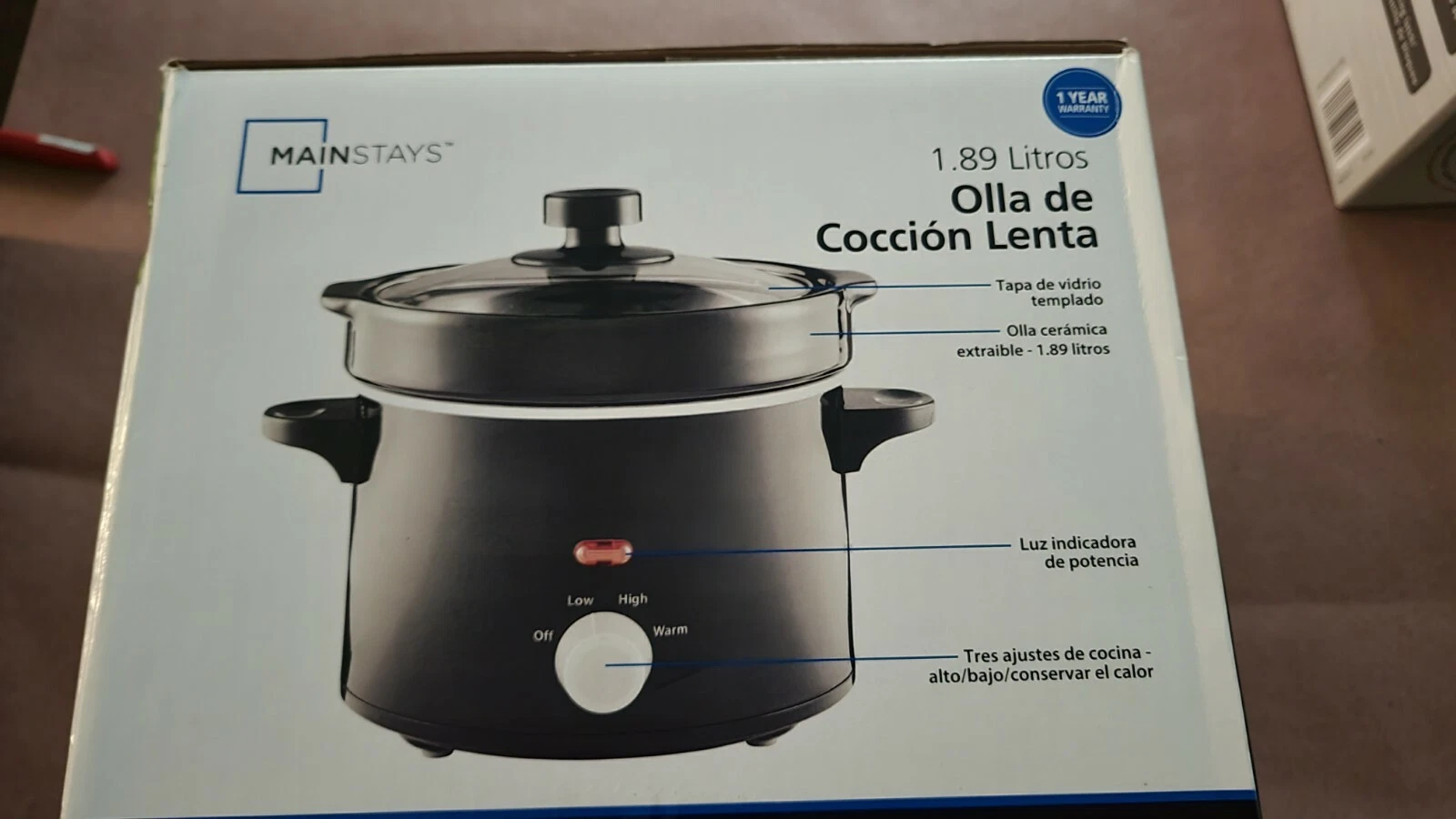 Genuine Mainstays (YHJ20DM) Black & Gray 2 Quart Slow Cooker W/ 3 Heat Settings