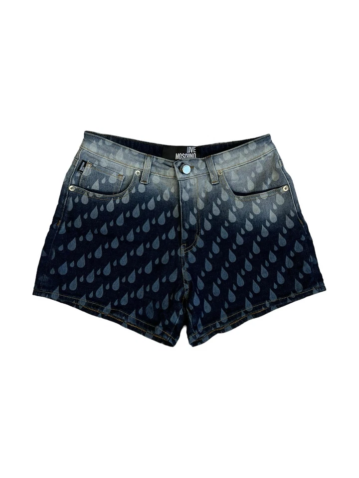 Pantalones cortos Love Moschino para mujer Pantalones Scurti Jeans con patrón de caídas azules talla EE. UU. 4 Foto 2 de 4