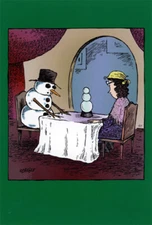 Nobleworks Snowman Crystal Ball Box of 12 Funny / Humorous Christmas Cards