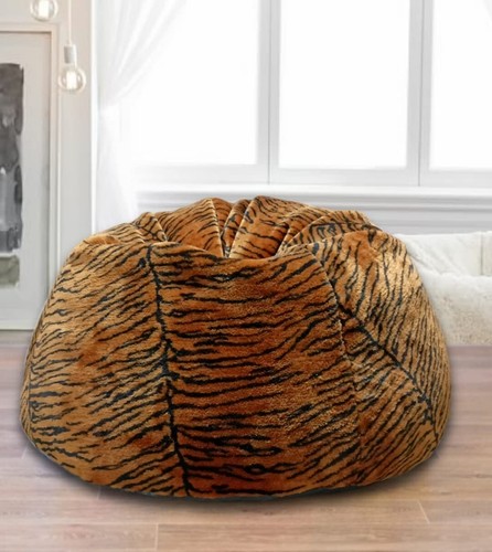Fell Stoff Tiger Print Sitzsack Bezug Stuhl Sofa Liege Ohne Bohnen XXXL - Bild 3 von 7