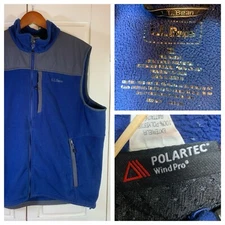 LL Bean Polartec Fleece Vest Mens XL Outdoorsy Blue Gorpcore Warm Hiking Skiing