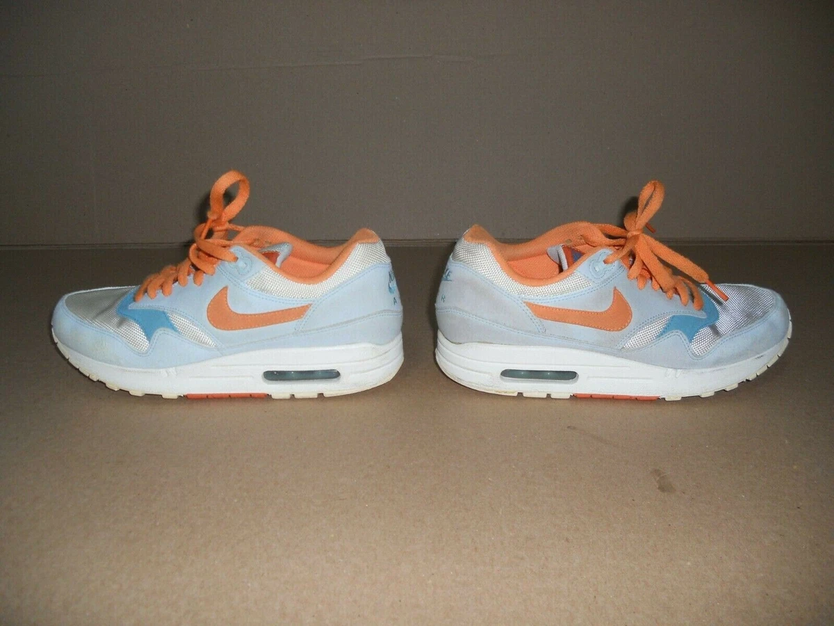 NIKE Air Max 1 Light Blue Orange Retro Sneakers Womens Sz. 9 UK