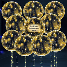 10 Pcs LED Light up Balloons - Clear TPU Material with Individual Switches