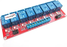 12V 8 Channel Relay Module with Opto-Isolated High and Low Level Trigger 8 Ways 