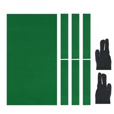 9ft Billiard Cloth Pool Table Felt Kit with 6 Cloth Strips and 2 Gloves, Green