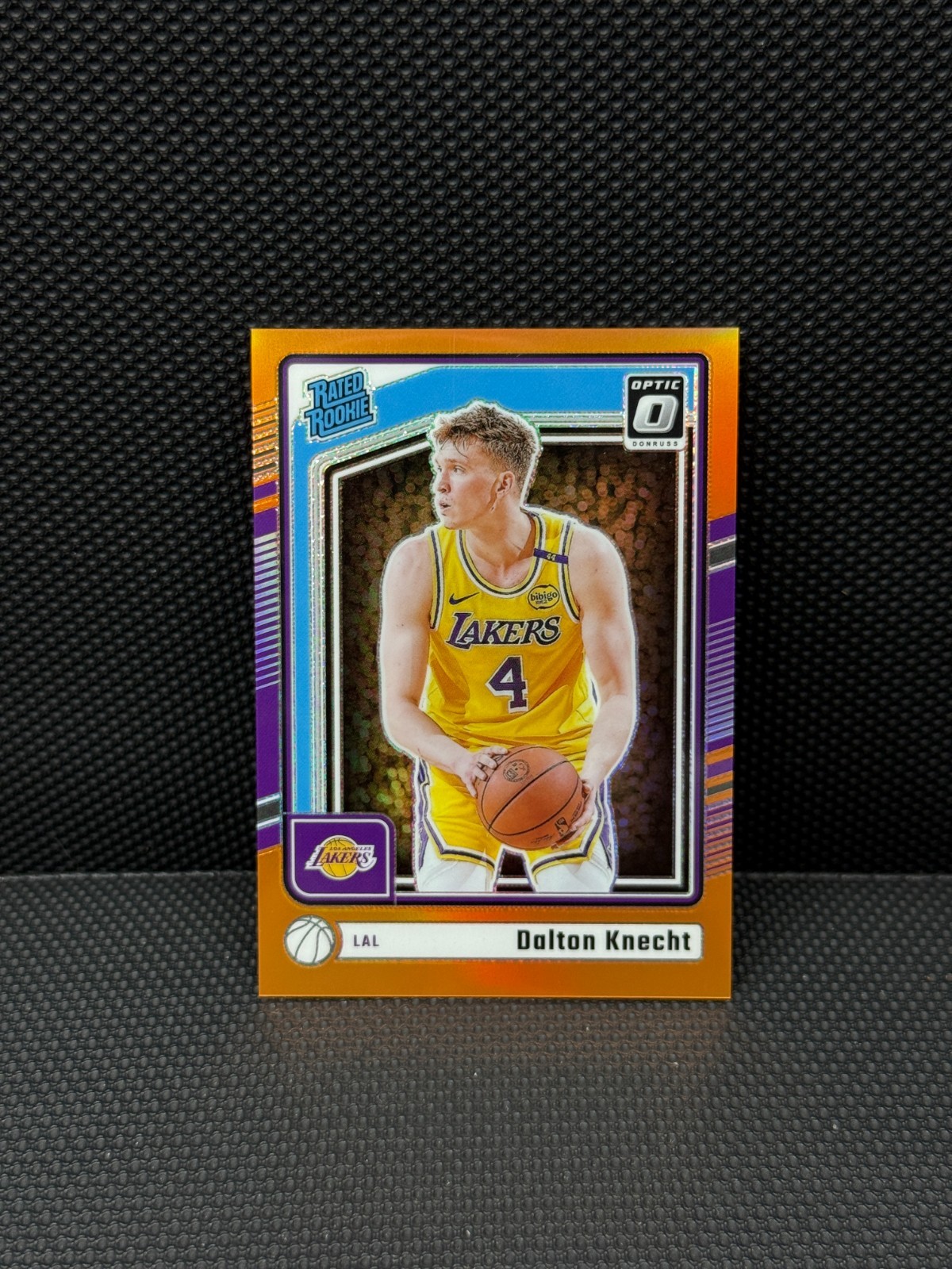 2024-25 Panini Donruss Optic Dalton Knecht /175 Orange Prizm RC #256 Lakers