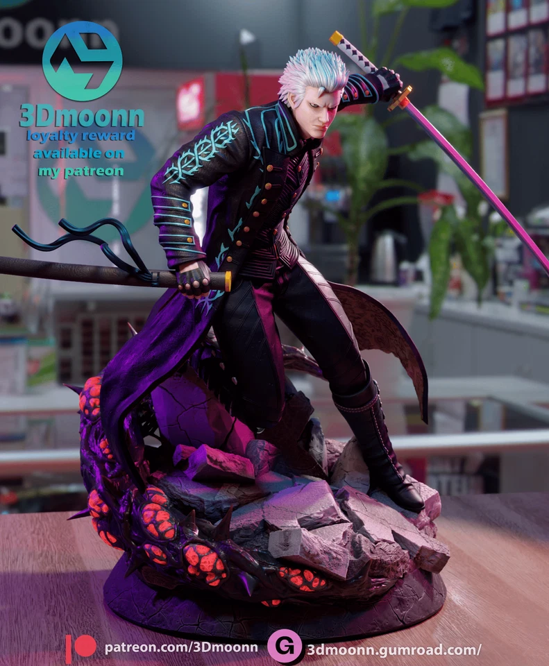 Vergil - Devil May Cry 5 Fan Art Kit - 1:8 Scale (9 inch) - 3Dmoonn - Image 2 of 4