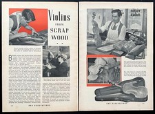 Samuel Stochek NYC luthier 1940 vintage pictorial Violins from Scrap Wood