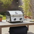 Stainless Steel 2 Burner Gas BBQ Portable Compact Grill Outdoor Camping
