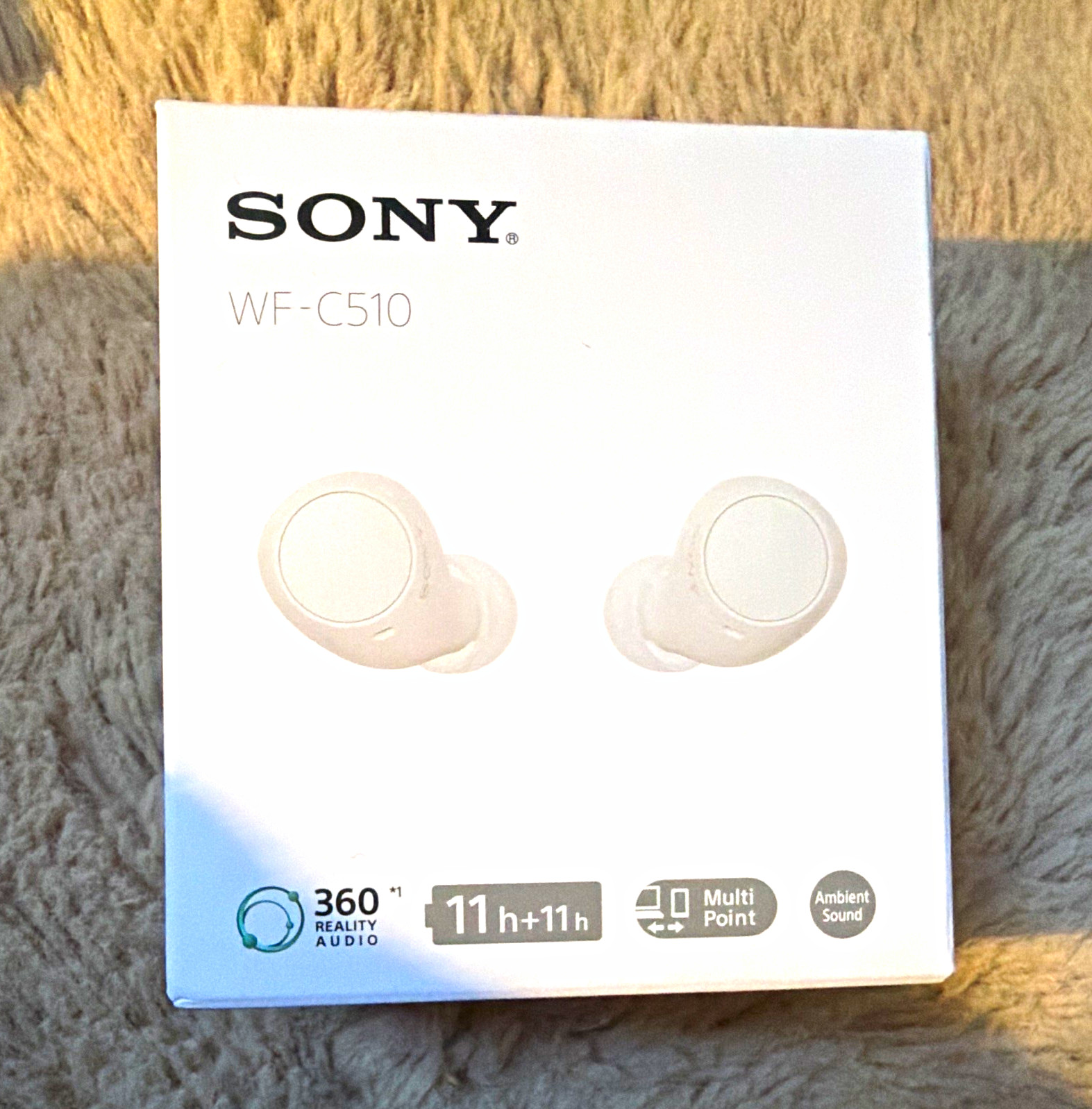 Sony WF-C510 True Wireless In-Ear Earbuds - White Bluetooth Multi-point Ambient