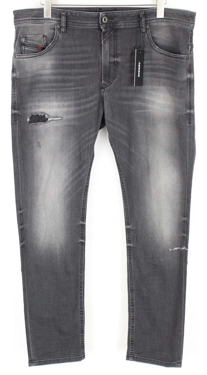 Diesel Thommer R266U Homme Jean W38/L32 Coupe Slim Déchiré Gris Coton
