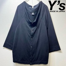 Y s Yohji Yamamoto Irregularly shaped design knit cardigan sweater Navy Japan