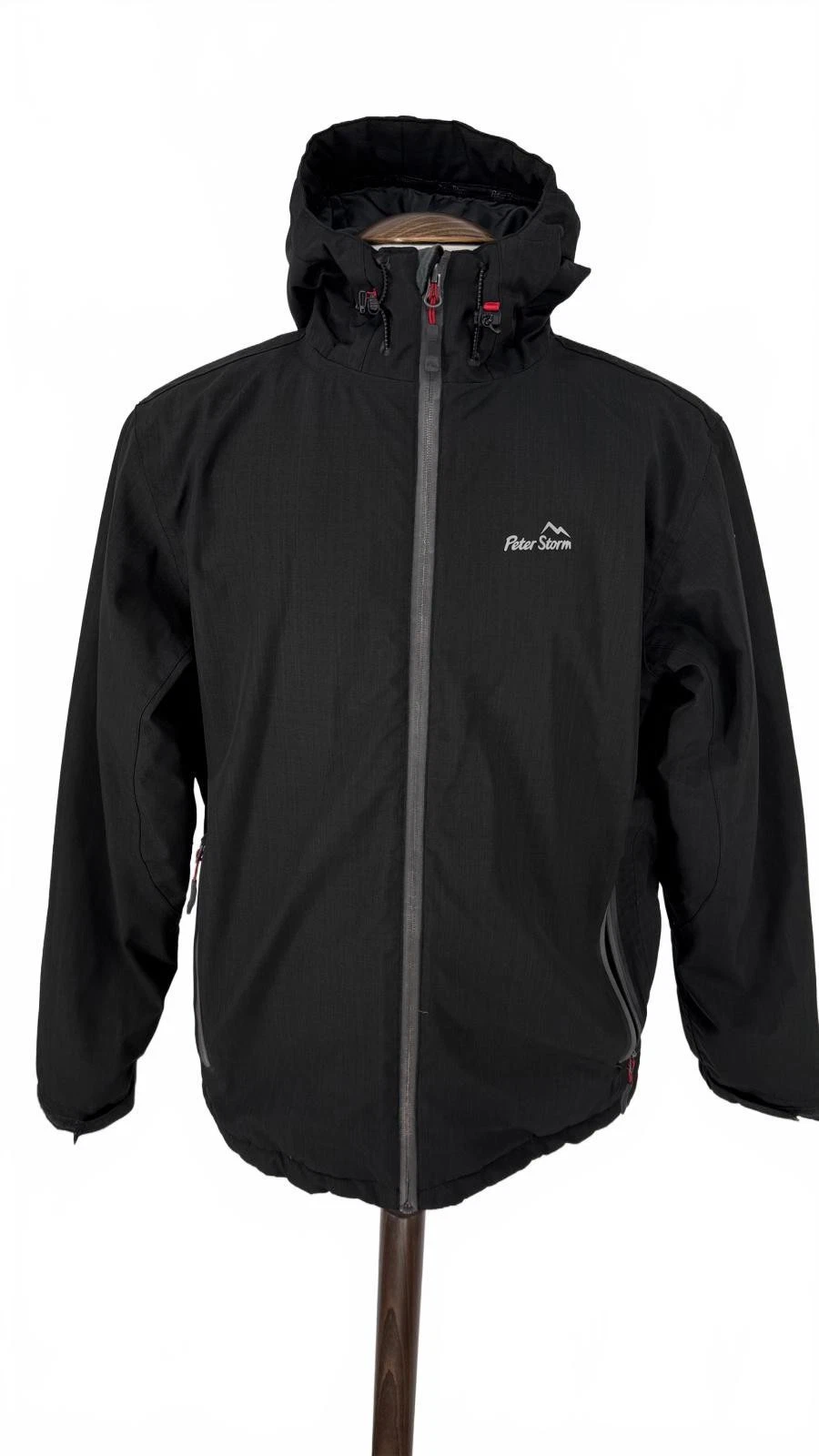 Peter Storm Black Windbreaker Padded Hooded Jacket Size M