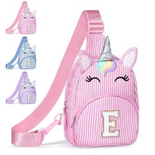 Pink Girls Purse Unicorn Waist Pack Crossbody Sling Bag, Cute Personalized Ea...