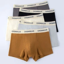 Comfortable Jacquard Cotton Men Boxer Shorts Breathable Midwaist Underwear