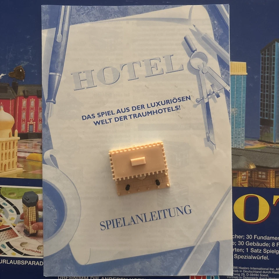 Hotel - Blaue Ausgabe MB 1996 + Laterne Spieleklassiker Brettspiel VOLLSTÄNDIG - Bild 3 von 4