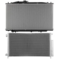 For 2003-2007 Honda Accord Aluminum Radiator & AC Condenser Cooling Kit