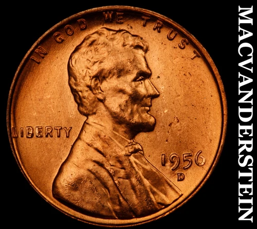 1956-D Lincoln Wheat Cent- Choice Gem Brilliant Uncirculated Luster #i9913