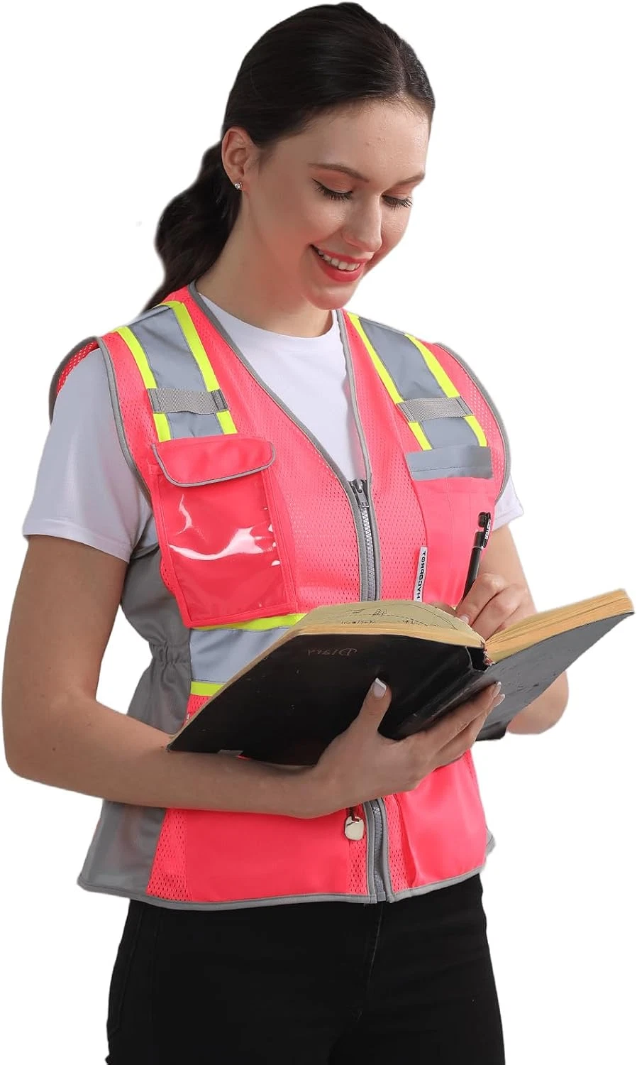 Safety Vest for Women High Visibility Mesh Reflective X-Small, Pink image 9