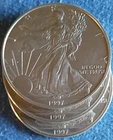 1997 1 oz Silver American Eagle (Brilliant Uncirculated)  3 coins total