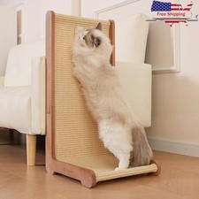 Cat Scratching Post Beechwood Base 26.8" Natural Sisal Woven Cat Scratch Pad