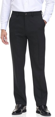Pantalone elegante uomo vestibilità classica vita flessibile piatto davanti, comodo, capiente - Foto 1 di 42