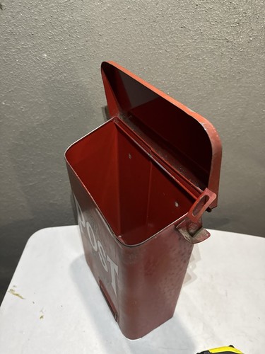 Vintage Red Metal Post Wall Letter Mailbox Lockable Crown, Horn. Made In Sweden - Picture 17 of 19