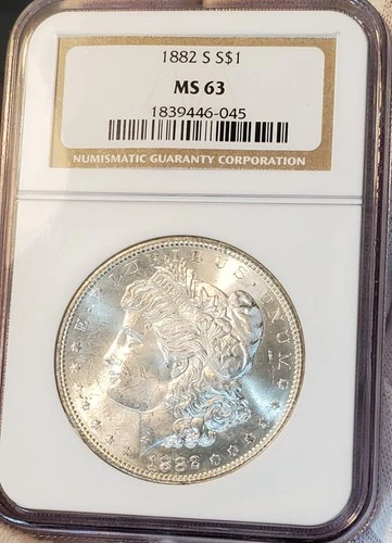 * 1882 S * NGC MS63 MONSTER RAINBOW TONED REVERSE GORGEOUS MORGAN SILVER DOLLAR
