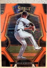 2023 Panini Select Premier Level - Noah Schultz 4/8 - FOTL Orange Pulsar Prizm
