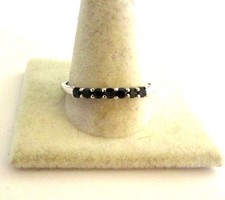 Gorgeous .21 cwt Size 8.25 Black Sapphire Band Ring in 925 Sterling Silver