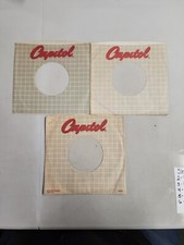 45 RPM 7" RECORD SLEEVES CO. SLEEVE 3 PACK SEE PHOTOS - Capitol SLV114