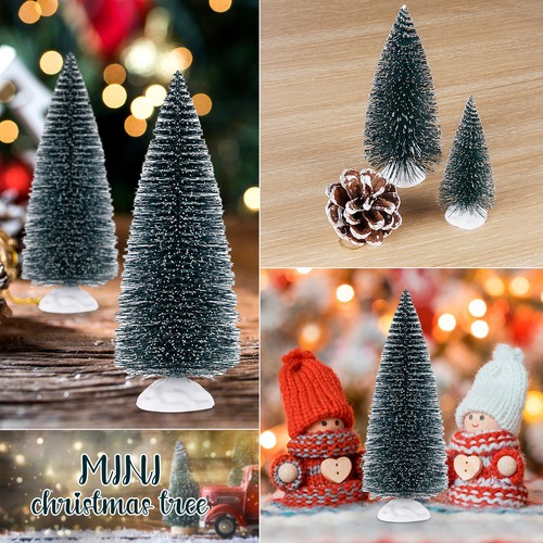 Tannenbaum Miniatur 10er Künstliche Weihnachtsbaum Schnee Tisch-Weihnachtsdeko - Bild 8 von 8