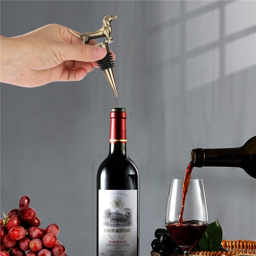 Retro Dachshund Wine Stopper Sausage Dog Metal Bottle Stoppers for Celebration - Picture 9 of 12