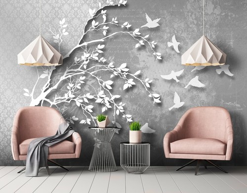 FLEURS papier peint photo MOTIF FLORAL papier peint non tissé feuilles 3D nature salon moderne - Photo 51/61