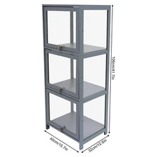 3-Tier Acrylic Display Case Figurines Toy Ornament Display Shelf 15.7*12.6*41.7"