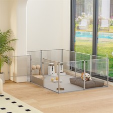 8/10/12 Panels Thicken Acrylic Dog Playpens Clear Dogs Crate Kennels Birth Fence