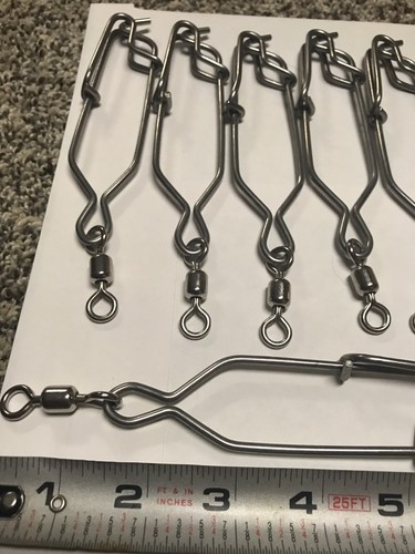 1DZ 6" HD GANG RIG LONG LINE CLIPS SNAPS DUCK GOOSE DECOYS DIVER JERK GEAR 12 PK - Picture 3 of 8