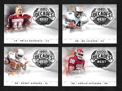 2011 Upper Deck College Football Legends Decade's Best Complete 40 Card Set   
