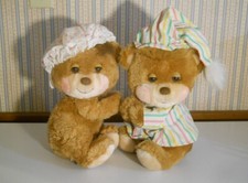 Fisher Price Teddy Beddy  Betsy Bear plush stuffed pair 1986 Vintage lot of 2