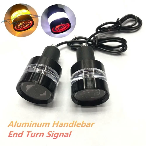 2X Dual Motorcycle DRL Turn Signal LED Light Indicator Blinker Handle Bar End