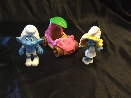 peyo smurf panicky and smurfette 2011 pvc figure cake topper