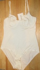 HANRO Bodysuit Soft Smooth Touch Spaghetti Strap White 34A NEW Underwire 75A