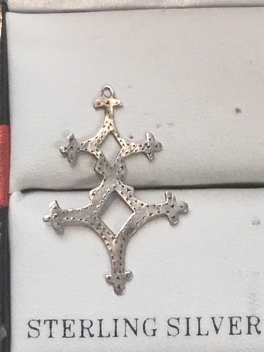 VTG Trade Trading Post Sterling Silver Native American Cross Pendant