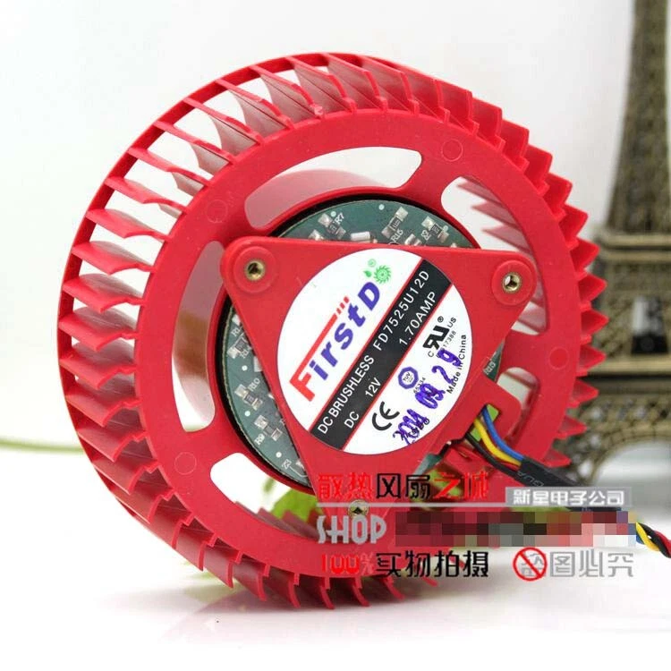 ATI AMD 290 FD7525U12D 1.70A 12V versión pública turbo ventilador gráficos Foto 2 de 4